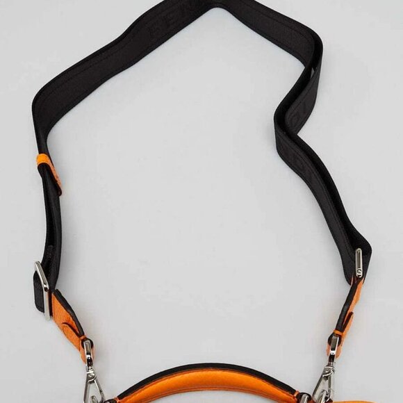 Fendi Orange Pebbled Leather Small Peekaboo Iseeu XCross Satchel Bag 7VA582 - Picture 11 of 12